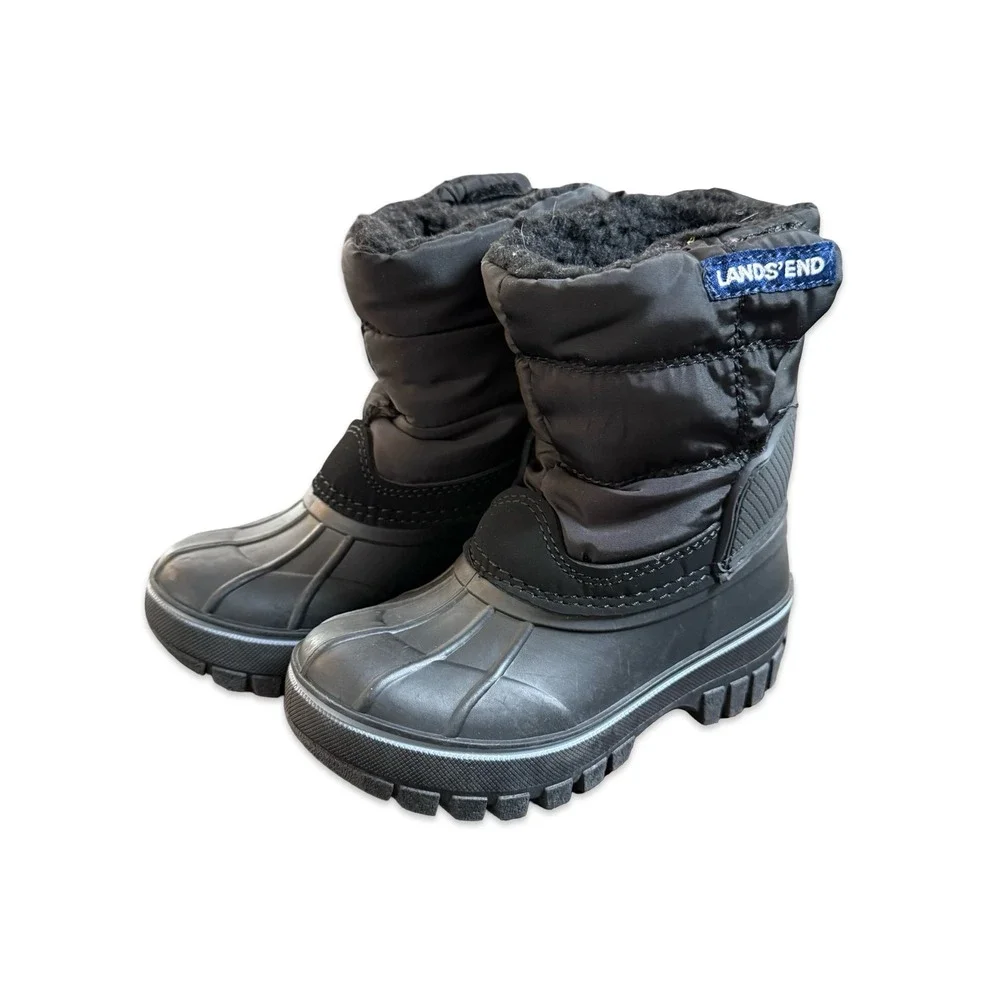 Lands' End Toddler Snow Flurry Winter Boots Black 6M 200g Thinsulate CE20203T-B
